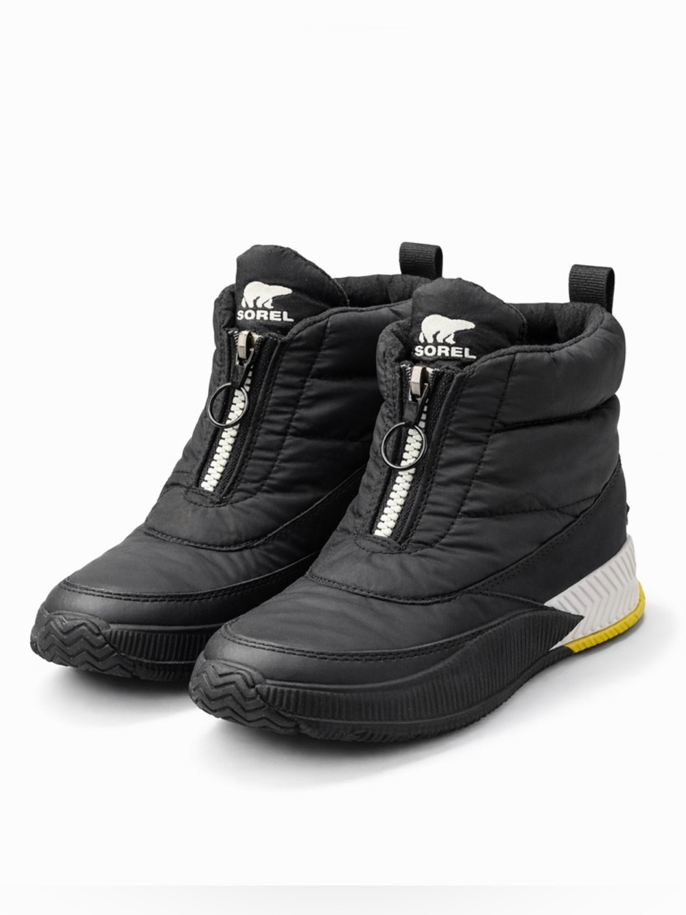 Sorel Black Puff Zip-Up Ankle Boots Waterproof